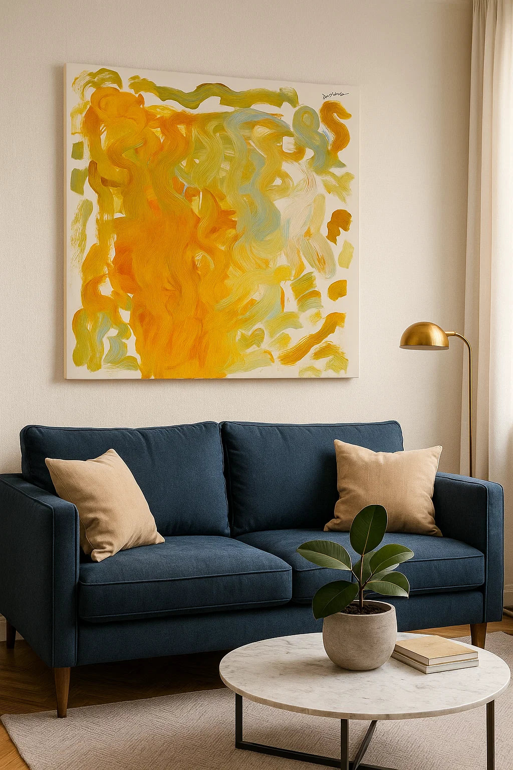 Πινακας The Nine . The Green Field Flower Σε Διάσταση 100cm x 100cm